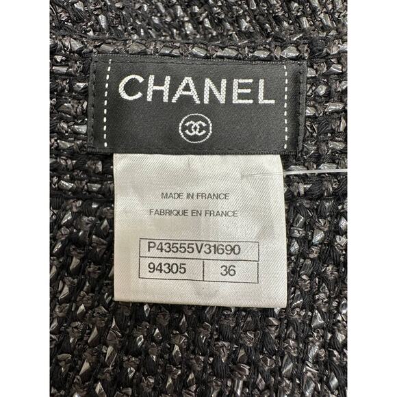 CHANEL 2014 Black Tweed Mid-Length Skirt - Size 36FR - Picture 4 of 7